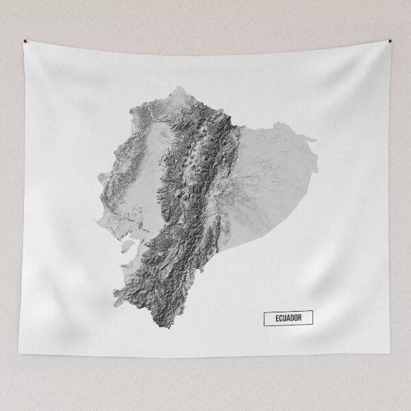 Item preview, Relief Map of Ecuador designed and sold by ThinkAboutMaps.