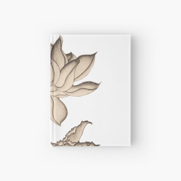 Lotus-like Flower (Sepia adjacent design) Hardcover Journal