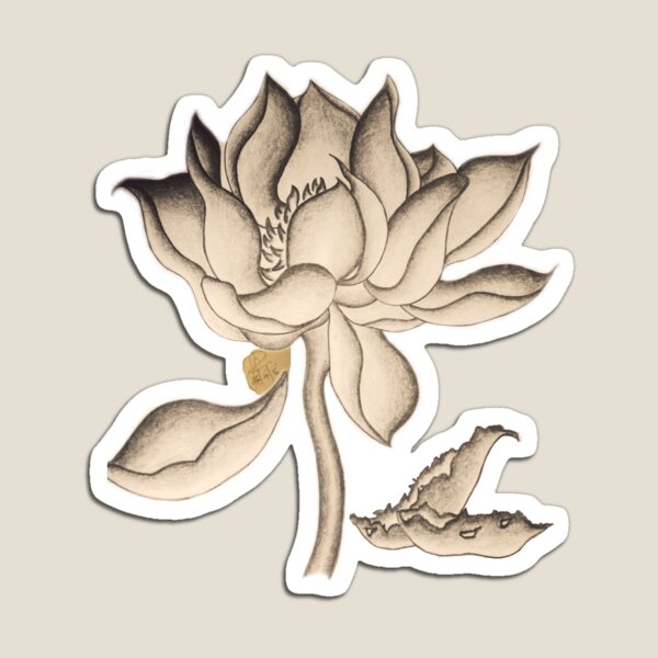 Lotus-like Flower (Sepia adjacent design) Magnet