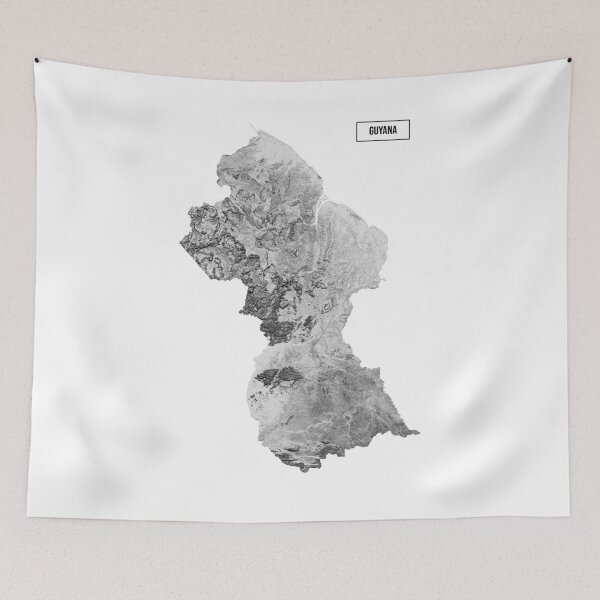 Item preview, Relief Map of Guyana designed and sold by ThinkAboutMaps.