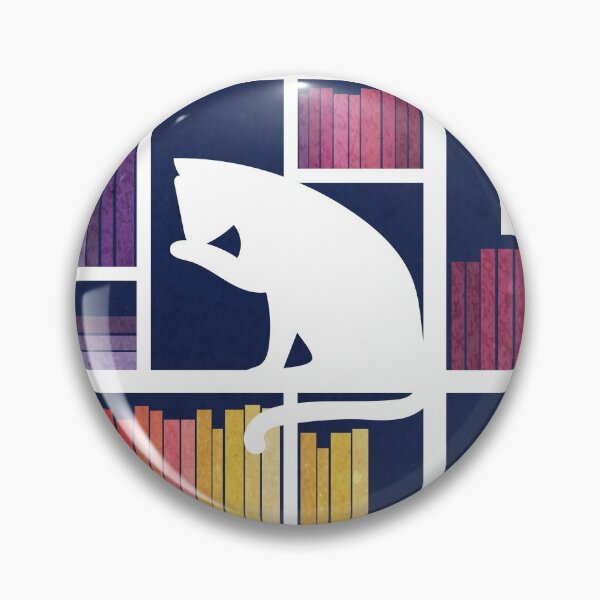 Item preview, Rainbow bookshelf // navy blue background white shelf and library cats designed and sold by SelmaCardoso.