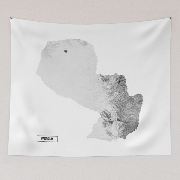 Item preview, Relief Map of Paraguay designed and sold by ThinkAboutMaps.
