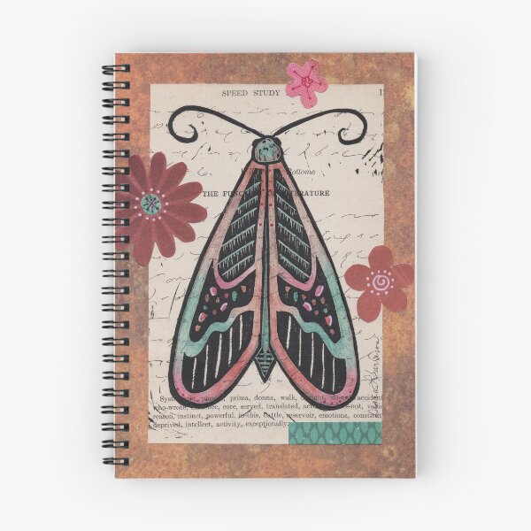 Item preview, Burgundy and Jade Shorthand Moth Collage designed and sold by Diana Garrison.