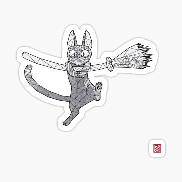 Geometric Jiji Sticker
