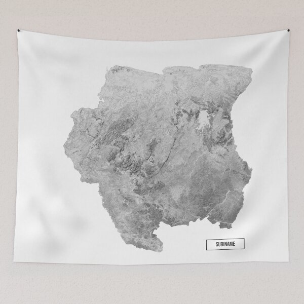 Item preview, Relief Map of Suriname designed and sold by ThinkAboutMaps.