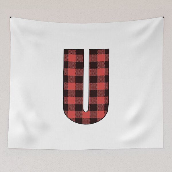 Item preview, Letter U Monogram Red and Black Buffalo Plaid/Check designed and sold by Gsallicat.
