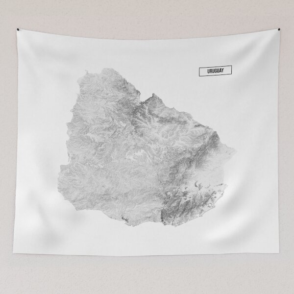 Item preview, Relief Map of Uruguay designed and sold by ThinkAboutMaps.
