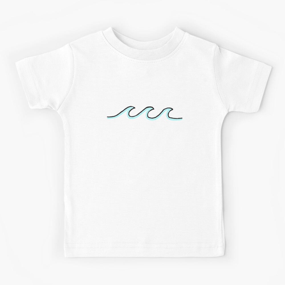 Simple Modern Wave Wiggle Color Design - Cream Green Kids T Shirt