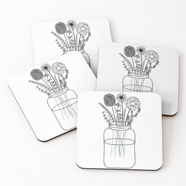 Item preview, mason jar with flowers designed and sold by ekmdesigns.