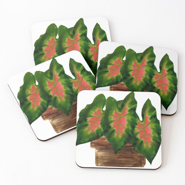 Item preview, Potted Big Green Pink Leaves designed and sold by yvonnezstudios.