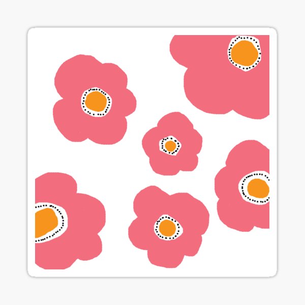 Pink Pop Flowers Sticker