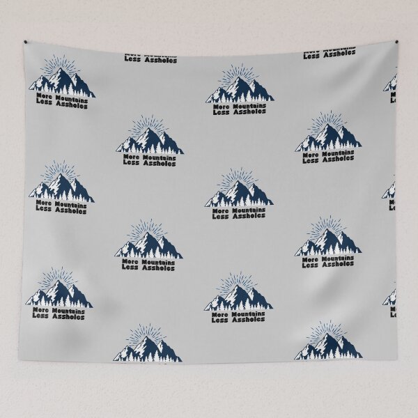 Item preview, More Mountains Less Assholes Camping Funny Sayings Mens And Women Gift Ideas Jokes Design Fun Camping  designed and sold by Akmloza.