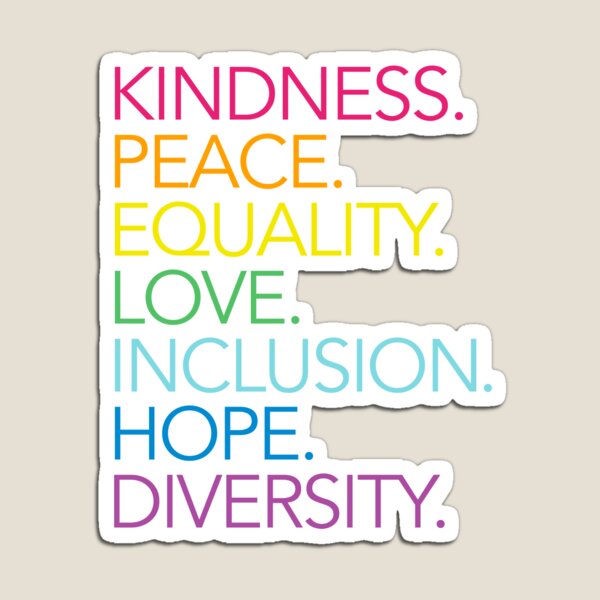Aperçu de l'œuvre Paix Amour Espoir Égalité Inclusion Diversité Justice sociale créée et vendue par BRVART.