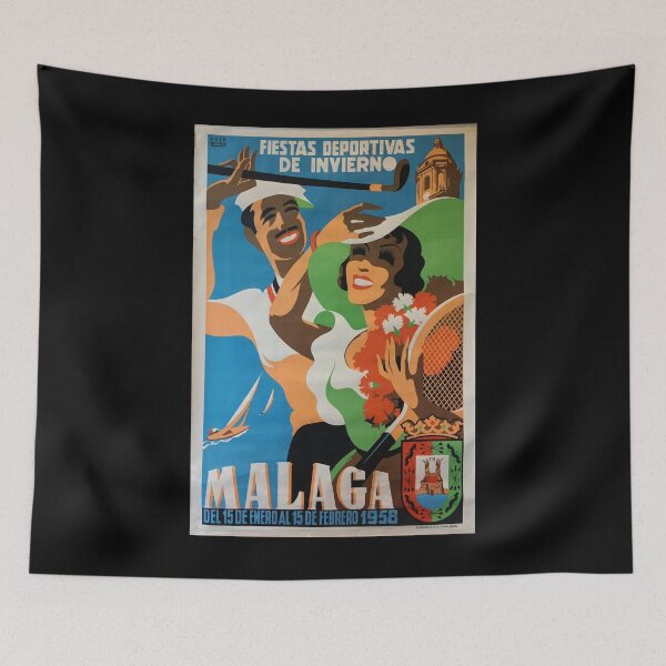 Item preview, Malaga 1958 vintage travel poster designed and sold by stickart-marek.