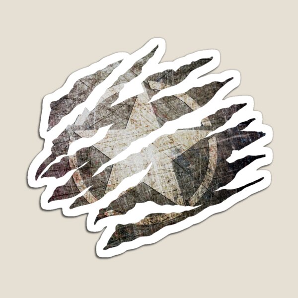 Torn Army Star on Metal Print Magnet