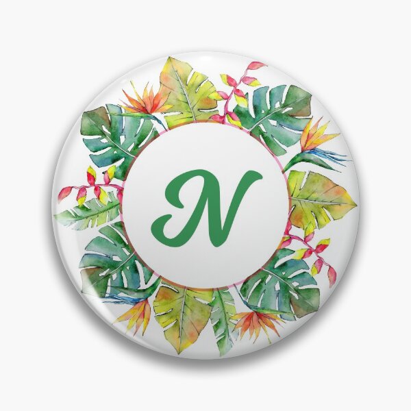 Item preview, Tropical Leaves Monogram N designed and sold by MysticMagpie.