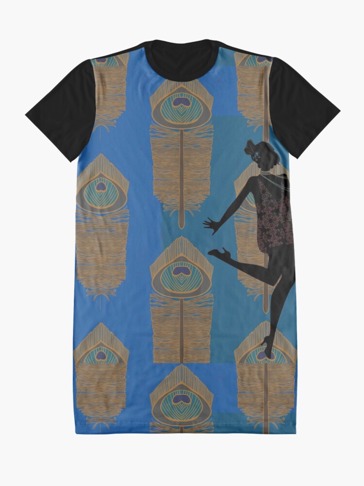 Alternate view of Peacock Flapper Graphic T-Shirt Dress