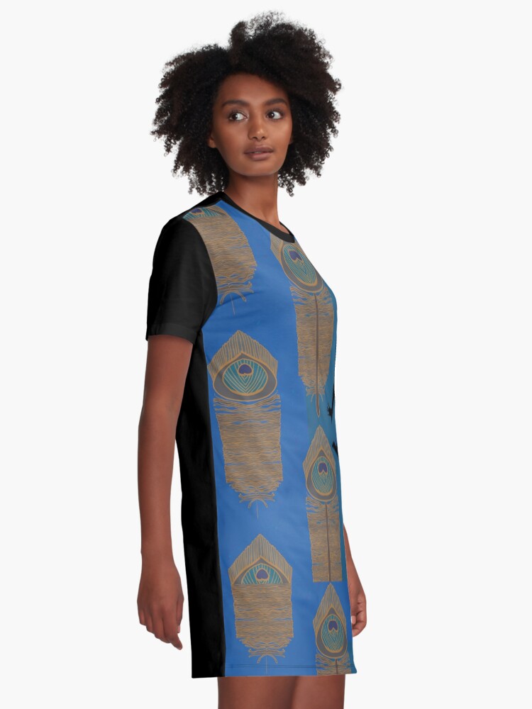 Alternate view of Peacock Flapper Graphic T-Shirt Dress
