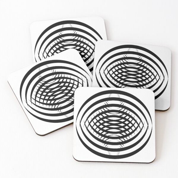 Concentric Shrinking Circles концентрические уменьшающиеся круги Coasters (Set of 4)