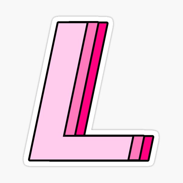 Pink L Stickers for Sale