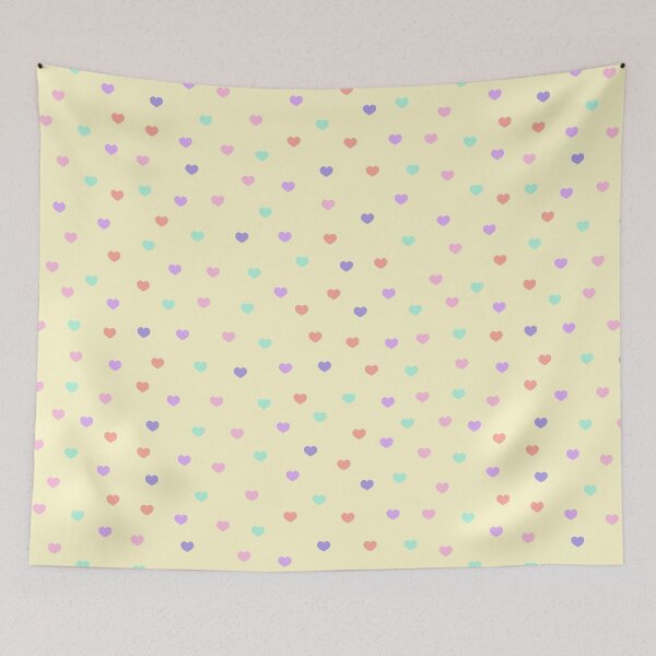 Item preview, Polka dots hearts cute yellow pastel background designed and sold by TheSimpleMan.