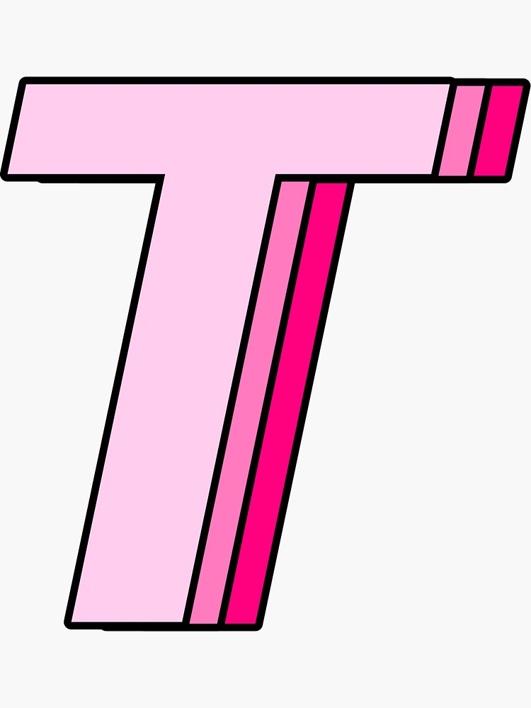 pink letter t Sticker for Sale by maddiesartworks