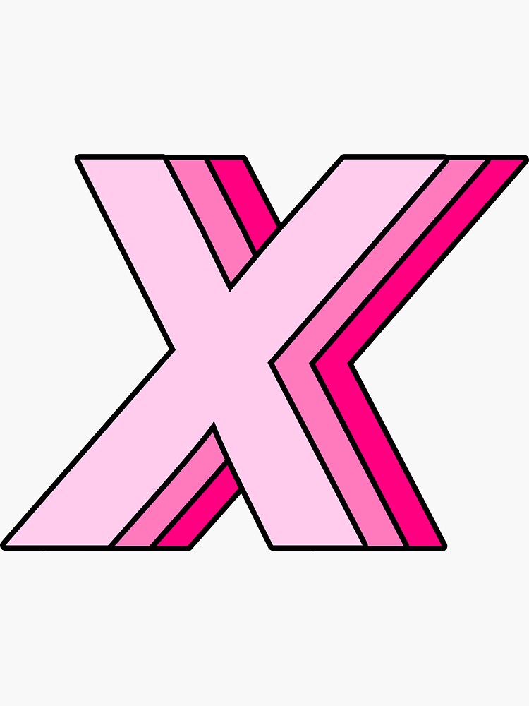 "pink X" Sticker for Sale by amandak2004 Redbubble