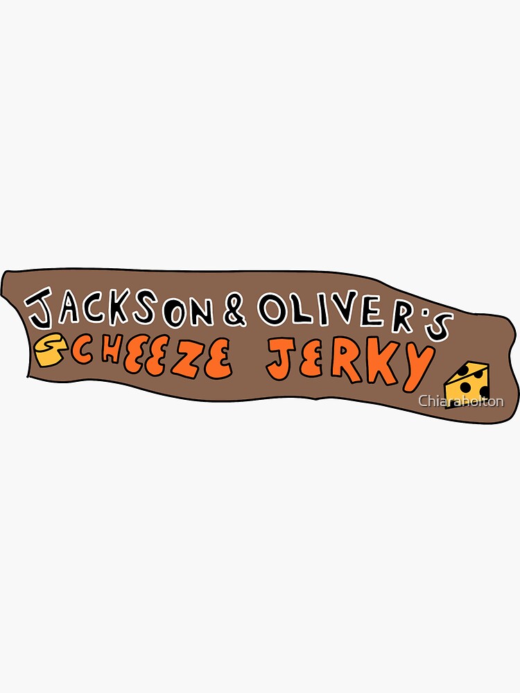 "Jackson and Oliver’s Cheese Jerky Hannah Montana" Sticker for Sale