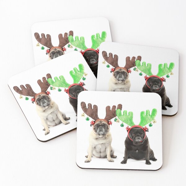Item preview, Christmas Reindeer Pugs designed and sold by mlorenz.
