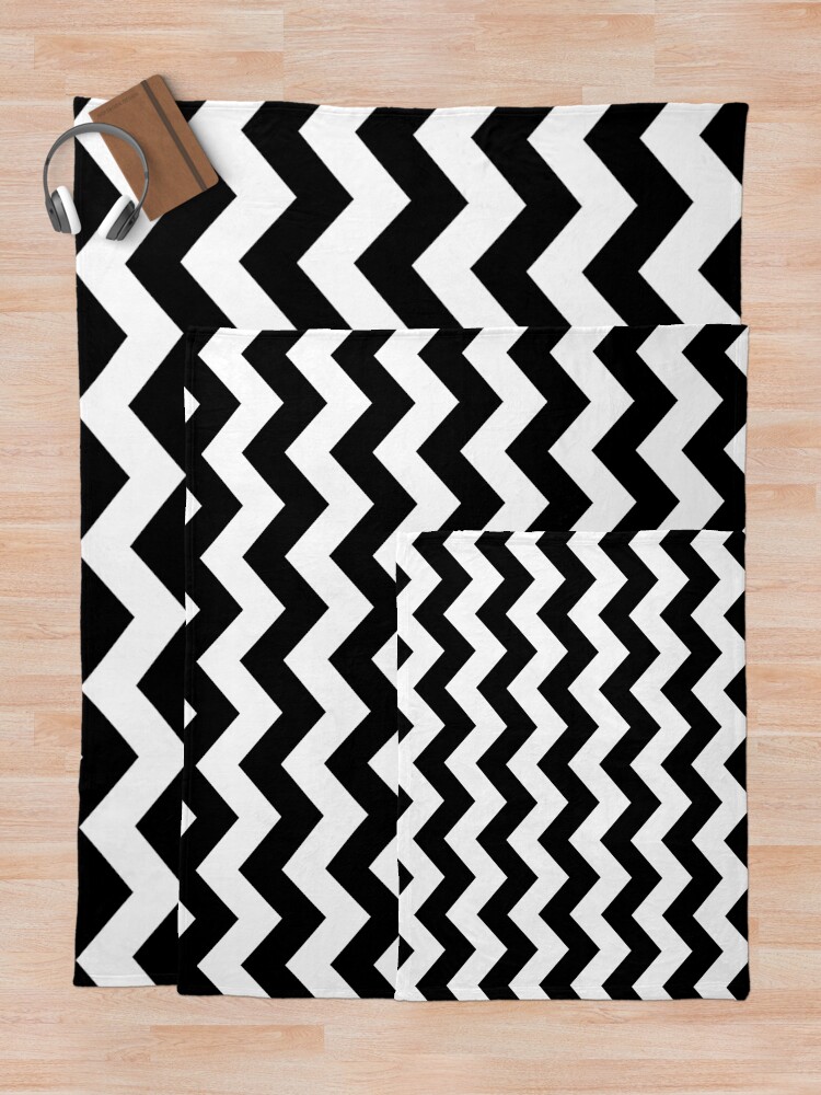 Black and white zig zag throw sale