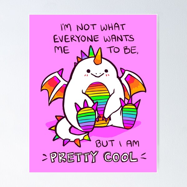 Item preview, "I AM PRETTY COOL" Rainbow Potato Dragon designed and sold by thelatestkate.