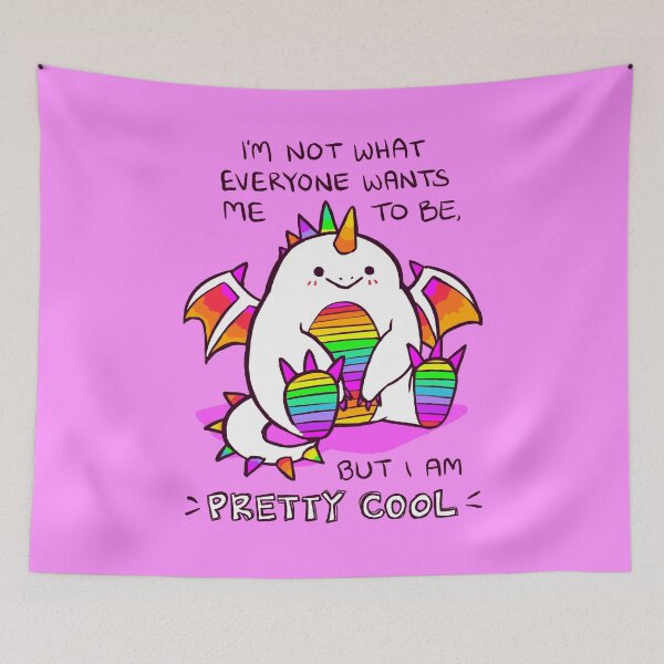 Item preview, "I AM PRETTY COOL" Rainbow Potato Dragon designed and sold by thelatestkate.