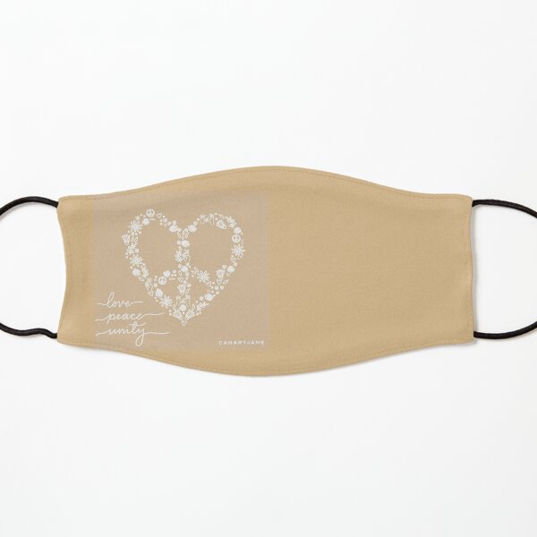 Copy of Peace, Love, & Unity Artwork Tan Kids Mask