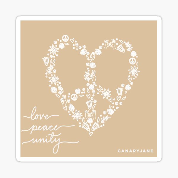 Copy of Peace, Love, & Unity Artwork Tan Sticker