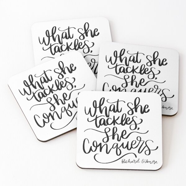 Item preview, What she tackles, she conquers - Richard Gilmore designed and sold by ChickCreates.