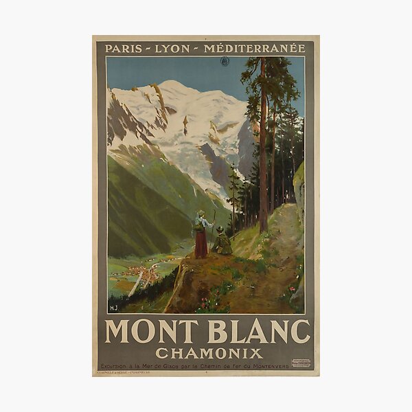 PLM Mont Blanc Chamonix vintage travel poster Photographic Print