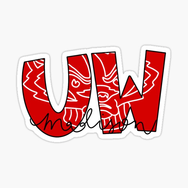 Vista previa del artículo con la obra «Logotipo de UW-Madison con Bucky Badger», diseñado y vendido por Emma Dillemuth.