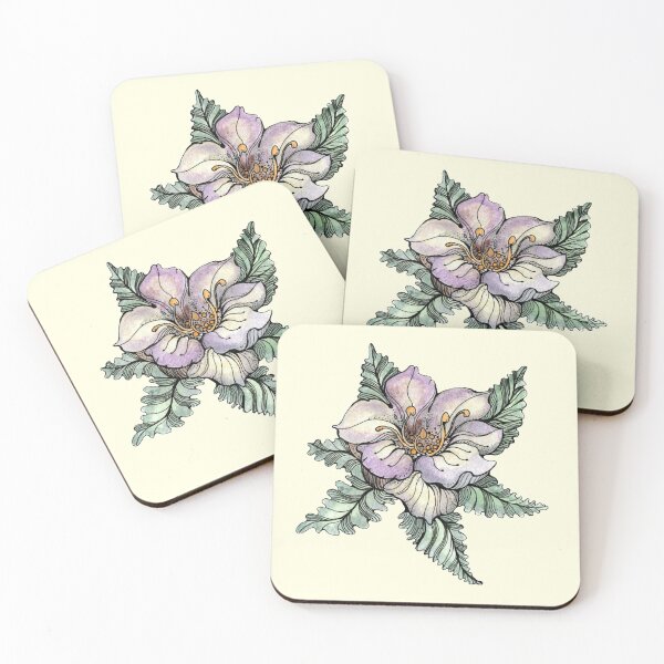 Item preview, hand drawn watercolor spring flowers pattern designed and sold by MandalaFlowerArt.