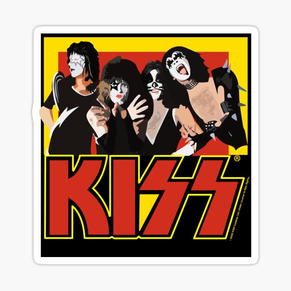 KISS - Red and Yellow Vector Illustration Sticker