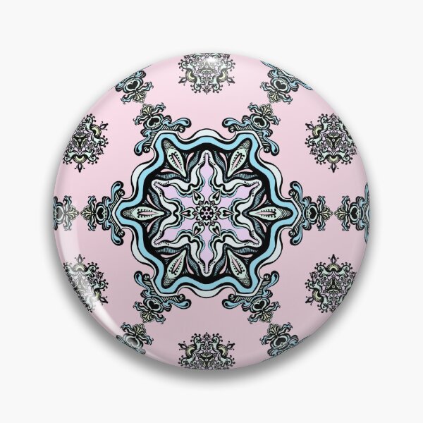 Item preview, Pink  and blue mandala pattern designed and sold by MandalaFlowerArt.