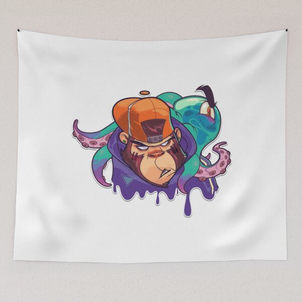 Item preview, gorilla squid graffiti designed and sold by Tijn-W-B.