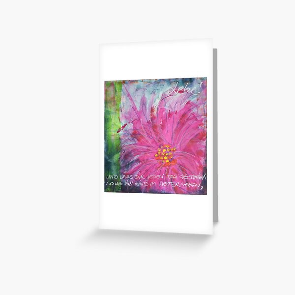 Frühlingserwachen: »pink daisy« Grußkarte