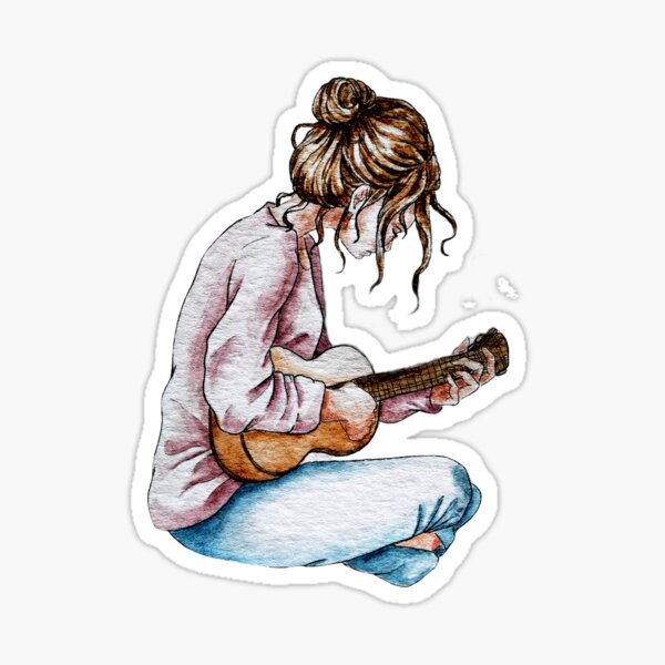 Continuous Line Drawing Of Young Woman Playing Guitar. Royalty Free SVG,  Cliparts, Vectors, and Stock Illustration. Image 150338629.