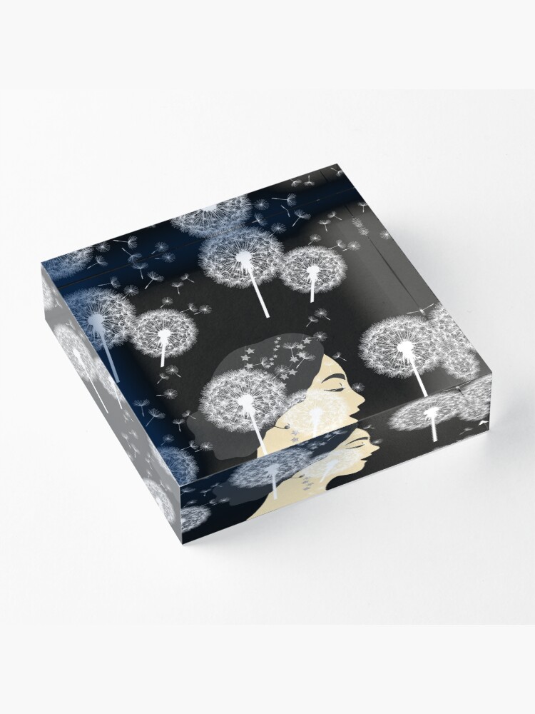 Alternate view of The Dandelion Queen Acrylic Block