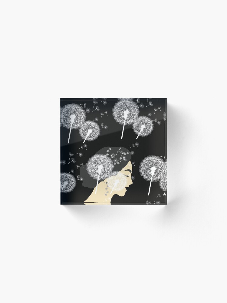 Alternate view of The Dandelion Queen Acrylic Block