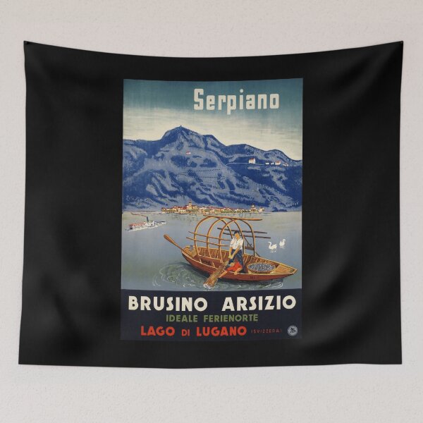 Item preview, Cartel de viaje vintage de Serpiano. designed and sold by stickart-marek.