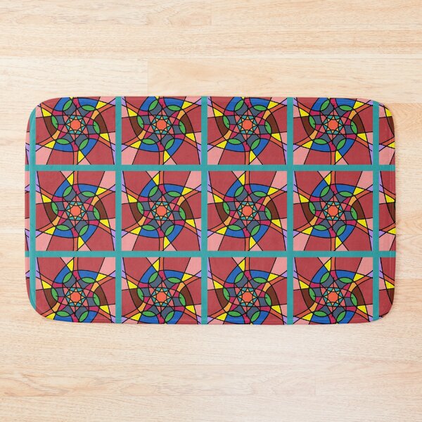 Item preview, Teal Bordered Mosaic Stained Glass designed and sold by Chandler Solomon.