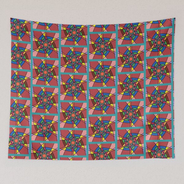 Item preview, Teal Bordered Mosaic Stained Glass designed and sold by Chandler Solomon.