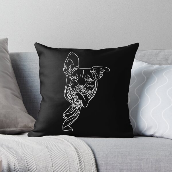 Dogdy Smile Portrait with Bandana Throw Pillow
