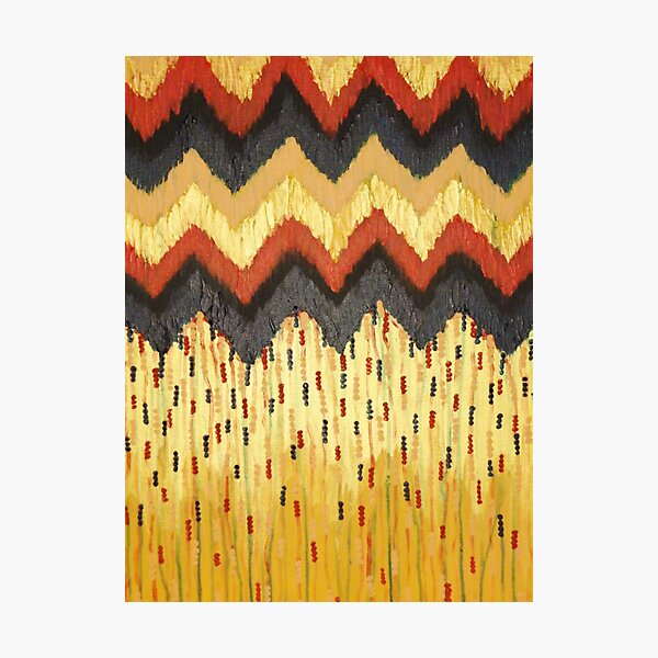 Item preview, SHINE ON - Gold Glam Chevron Colorful Abstract Acrylic Pattern Painting Modern Home Decor Fine Art designed and sold by EbiEmporium.